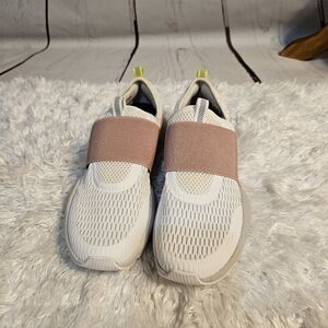 Sorel Kinetic Impact‎ Go Slip On Sneakers White Pink Accent Athleisure